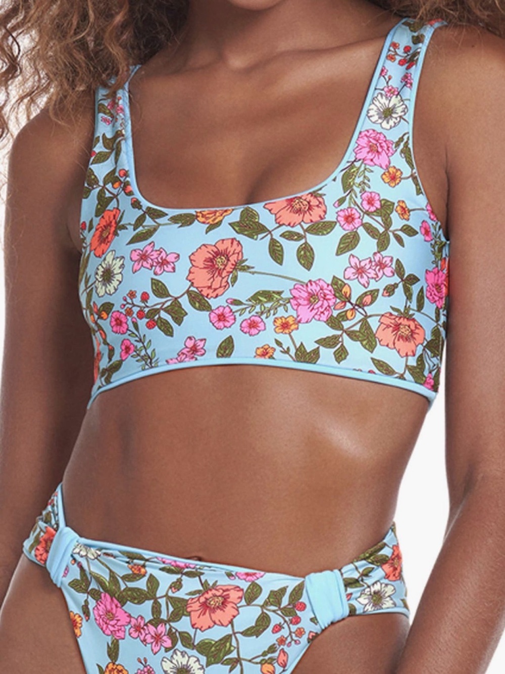 Maaji Sky Blue & Floral Reversible Bikini